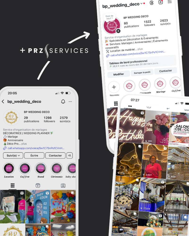 Content creation example for BP Wedding Déco