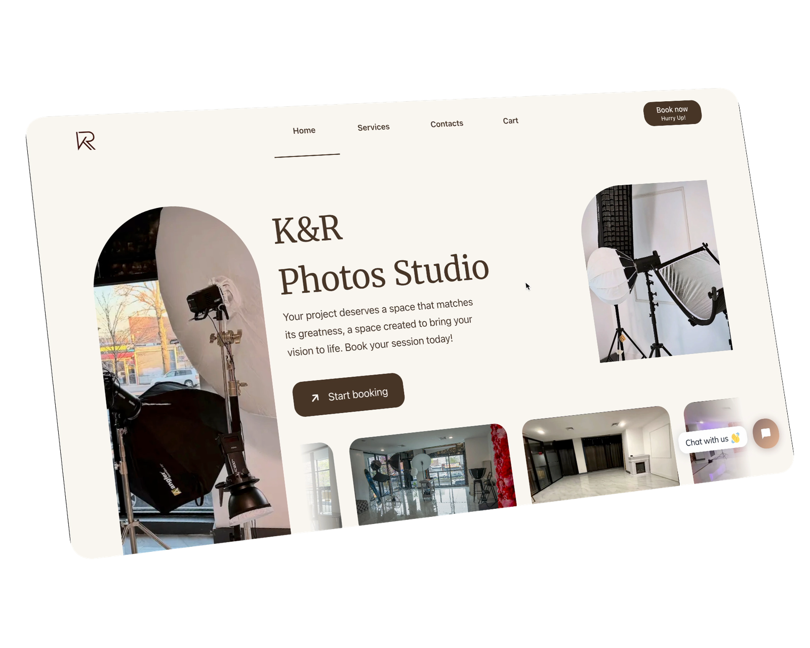 Ejemplo de sitio web para K&R Photos Studio